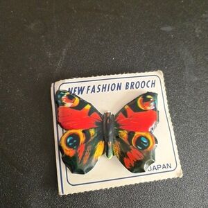 Vibrant Multicolor Butterfly Brooch